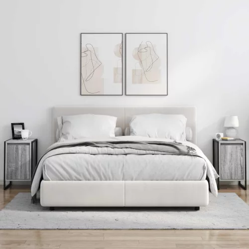  Éjjeli asztal 2 pcs Szürke Sonoma 39,5 x 30 x 50 cm Faanyag