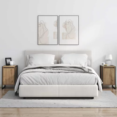  Éjjeli asztal 2 pcs Művészi tölgy 39,5 x 30 x 50 cm Faanyag