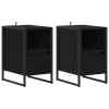  Éjjeli asztal 2 pcs Fekete tölgy 39,5 x 30 x 50 cm Faanyag