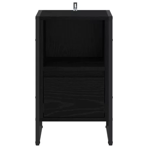  Éjjeli asztal 2 pcs Fekete tölgy 39,5 x 30 x 50 cm Faanyag