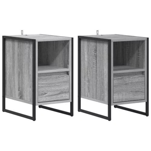  Éjjeli asztal 2 pcs Szürke Sonoma 39,5 x 30 x 50 cm Faanyag
