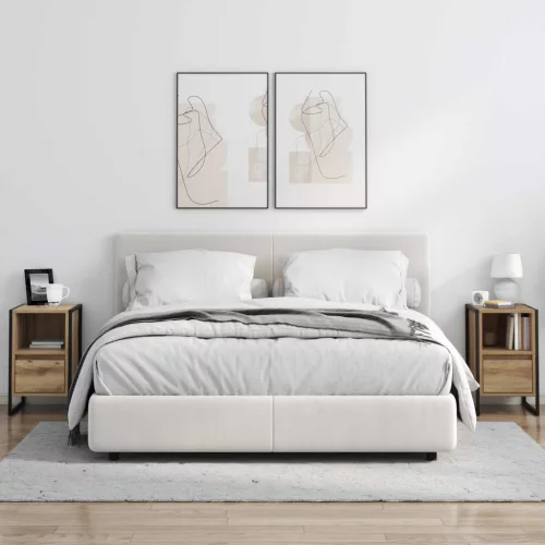  Éjjeli asztal 2 pcs Művészi tölgy 39,5 x 30 x 50 cm Faanyag