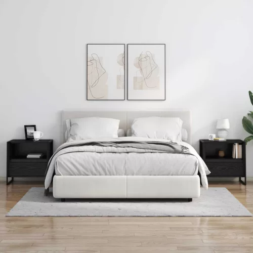  Éjjeli asztal fiókkal Fekete tölgy 50 x 39,5 x 50 cm Faanyag