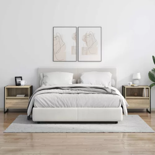  Éjjeli asztal fiókkal 2 pcs Sonoma 50 x 39,5 x 50 cm Faanyag