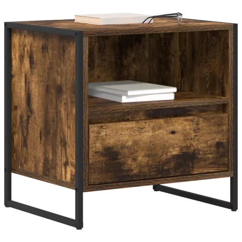  Éjjeli asztal fiókkal Füstös tölgy 50 x 39,5 x 50 cm Faanyag