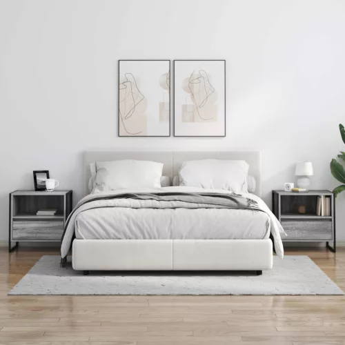  Éjjeli asztal fiókkal Szürke Sonoma 50 x 39,5 x 50 cm Faanyag
