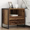 Éjjeli asztal fiókkal 2 pcs Öreg fa 50 x 39,5 x 50 cm Faanyag