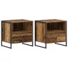 Éjjeli asztal fiókkal 2 pcs Öreg fa 50 x 39,5 x 50 cm Faanyag