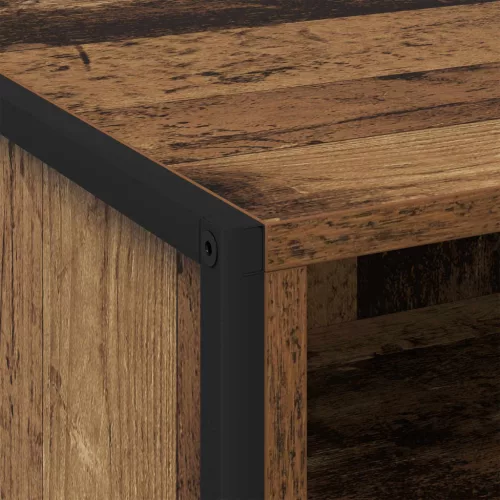  Éjjeli asztal fiókkal 2 pcs Öreg fa 50 x 39,5 x 50 cm Faanyag