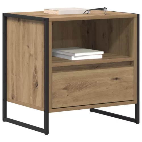  Éjjeli asztal fiókkal Művészi tölgy 50 x 39,5 x 50 cm Faanyag