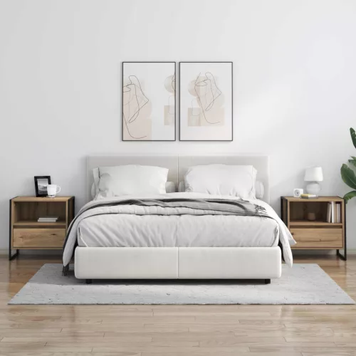  Éjjeli asztal fiókkal Művészi tölgy 50 x 39,5 x 50 cm Faanyag