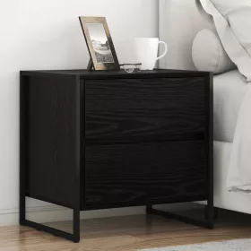    Éjjeli asztal fiókkal Fekete tölgy 50 x 39.5 x 50 cm Faanyag