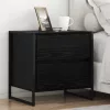  Éjjeli asztal 2 pcs Fekete tölgy 50 x 39.5 x 50 cm Faanyag