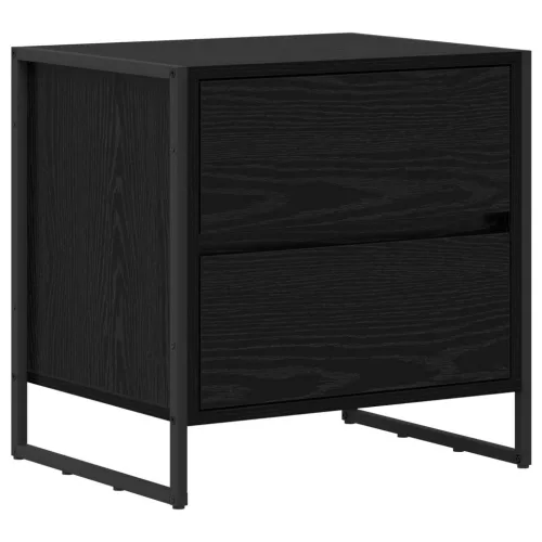  Éjjeli asztal 2 pcs Fekete tölgy 50 x 39.5 x 50 cm Faanyag