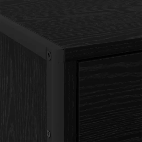  Éjjeli asztal 2 pcs Fekete tölgy 50 x 39.5 x 50 cm Faanyag