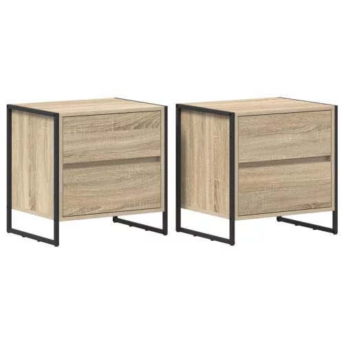  Éjjeli asztal fiókkal 2 pcs Sonoma 50 x 39.5 x 50 cm Faanyag