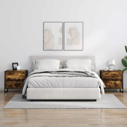  Éjjeli asztal fiókkal Füstös tölgy 50 x 39.5 x 50 cm Faanyag