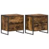  Éjjeli asztal 2 pcs Füstös tölgy 50 x 39.5 x 50 cm Faanyag