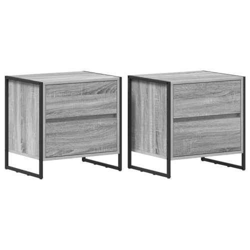  Éjjeli asztal 2 pcs Szürke Sonoma 50 x 39.5 x 50 cm Faanyag