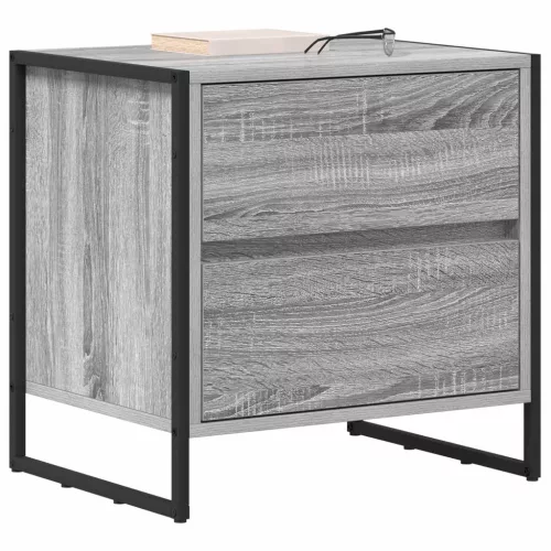  Éjjeli asztal 2 pcs Szürke Sonoma 50 x 39.5 x 50 cm Faanyag