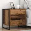  Éjjeli asztal fiókkal 2 pcs Öreg fa 50 x 39.5 x 50 cm Faanyag