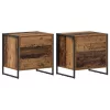  Éjjeli asztal fiókkal 2 pcs Öreg fa 50 x 39.5 x 50 cm Faanyag