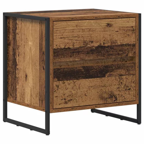  Éjjeli asztal fiókkal 2 pcs Öreg fa 50 x 39.5 x 50 cm Faanyag