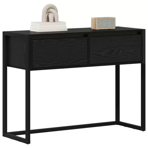  Végasztal fiókkal Fekete tölgy 100 x 36 x 75 cm Faanyag