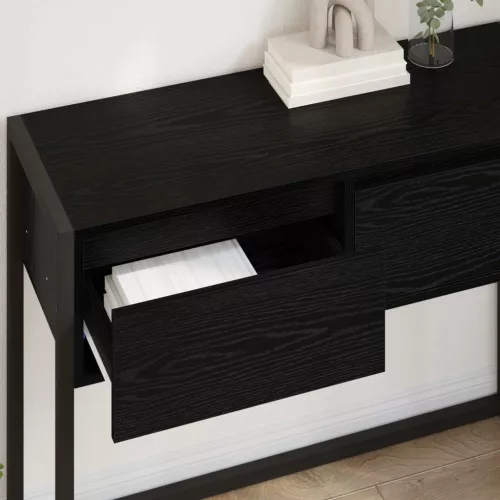  Végasztal fiókkal Fekete tölgy 100 x 36 x 75 cm Faanyag