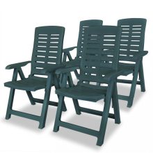 VID 4 db zöld dönthető műanyag kerti szék