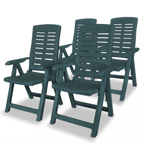 VID 4 db zöld dönthető műanyag kerti szék