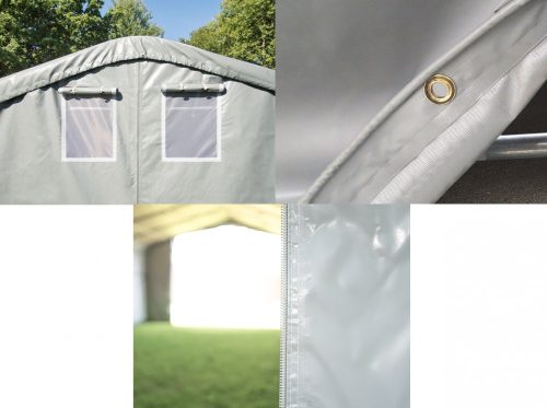 Garažni šator 6x12m-bočna visina:2,7m, ulaz:4,1x2,9m-vatrootporno-WIKINGER PVC 720g/m2-u više boja