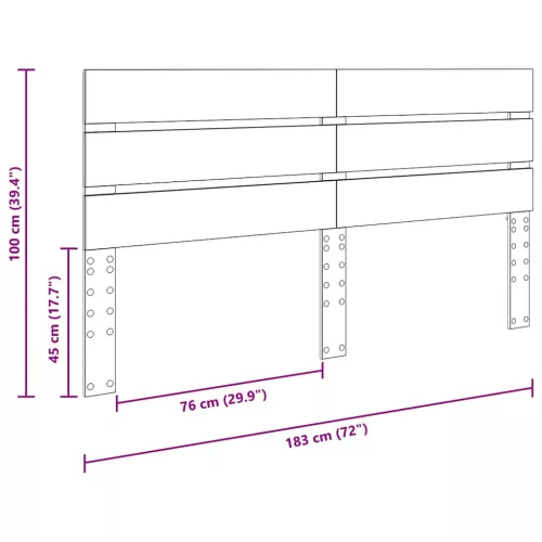  Fejtámla fejtámlával Beton Szürke 180 cm Faanyag