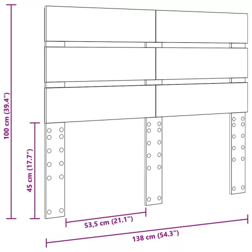  Fejtámla fejtámlával Artisan tölgy 135 cm Faanyag