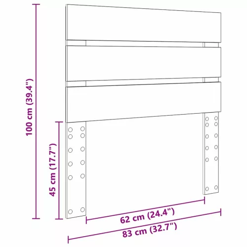  Fejtámla fejtámlával Szürke Sonoma 80 cm Faanyag