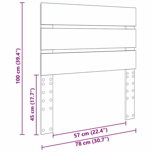  Fejtámla fejtámlával Beton Szürke 75 cm Faanyag