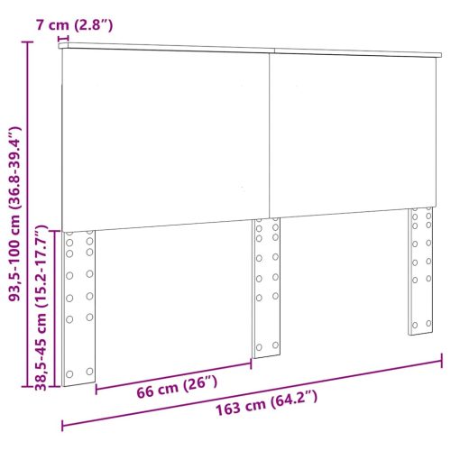  Fejtámla fejtámlával Szürke Sonoma 160 cm Faanyag