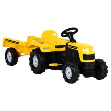 VID sárga pedálos gyermektraktor pótkocsival