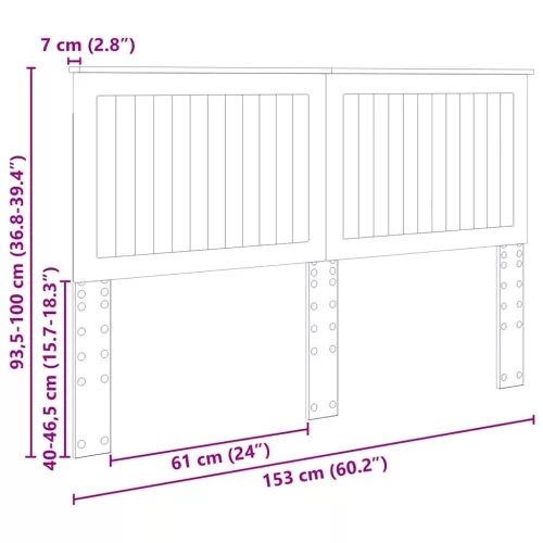  Fejtámla fejtámlával Fekete tölgy 150 cm Faanyag