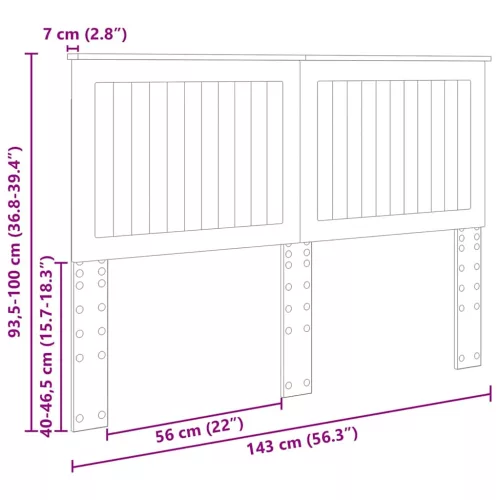  Fejtámla fejtámlával Füstölt tölgy 140 cm Faanyag