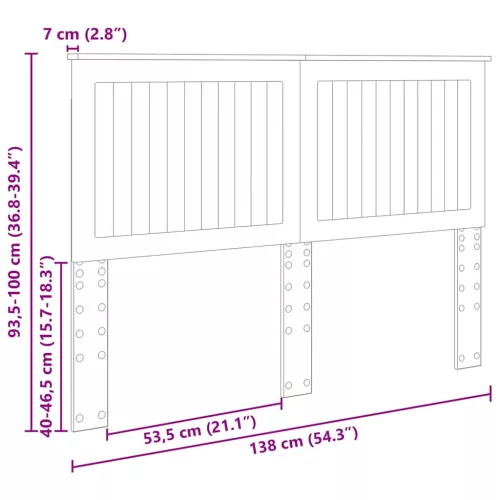  Fejtámla fejtámlával Füstölt tölgy 135 cm Faanyag