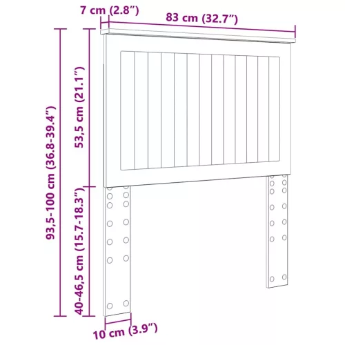  Fejtámla fejtámlával Sonoma tölgy 80 cm Faanyag