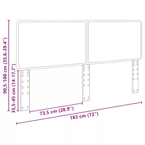  Fejtámla fejtámlával Fekete tölgy 180 cm Faanyag