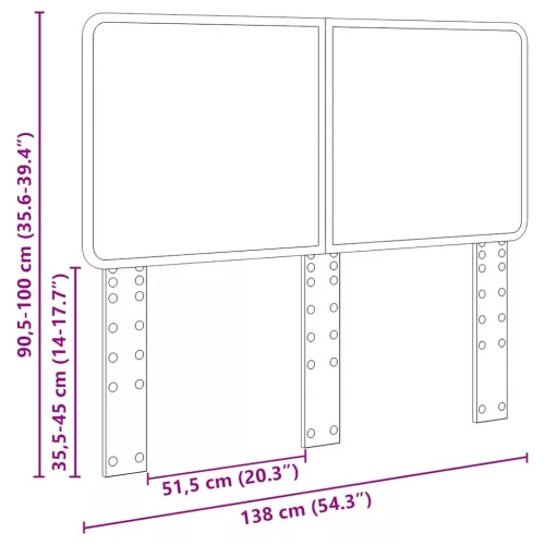  Fejtámla fejtámlával Beton Szürke 135 cm Faanyag