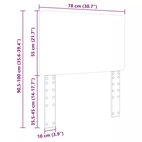  Fejtámla fejtámlával Füstölt tölgy 75 cm Faanyag