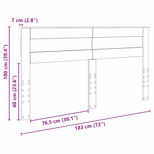  Fejtámla fejtámlával Sonoma tölgy 180 cm Faanyag