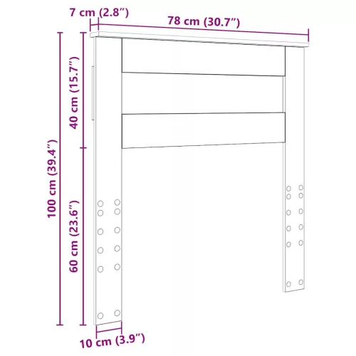  Fejtámla fejtámlával Fekete tölgy 75 cm Faanyag
