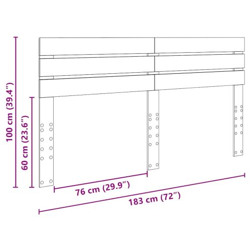  Fejtámla fejtámlával Szürke Sonoma 180 cm Faanyag