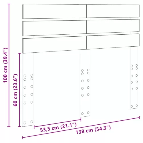  Fejtámla fejtámlával Fekete tölgy 135 cm Faanyag
