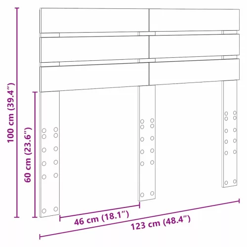  Fejtámla fejtámlával Beton Szürke 120 cm Faanyag